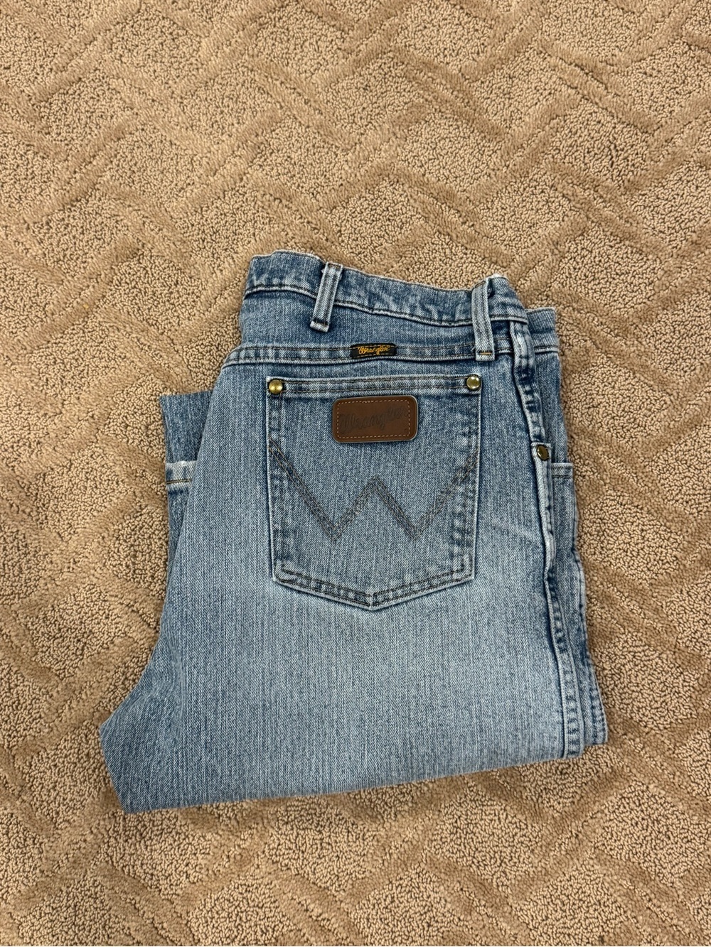 Vtg Wrangler Cowboy Jeans 35x36 Naturally Distressed